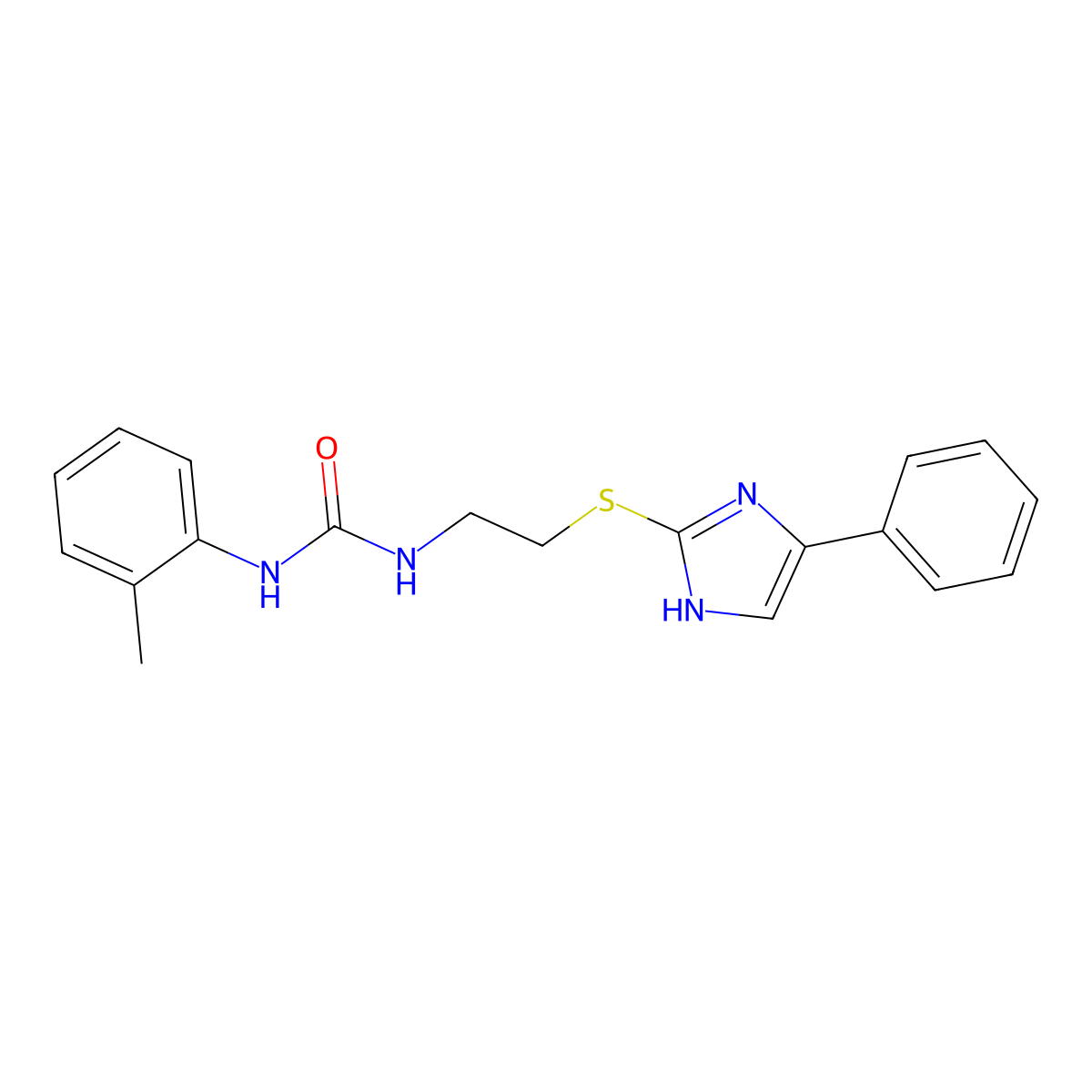 1-(2-((4-phenyl-1H-imidazol-2-yl)thio)ethyl)-3-(o-tolyl)urea molecular structure, CAS 1211722-38-1