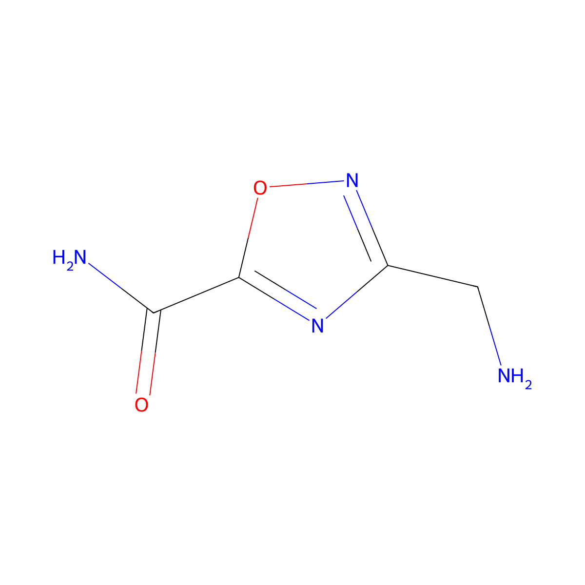 3-(Aminomethyl)-1,2,4-oxadiazole-5-carboxamide molecular structure, CAS 1211735-02-2