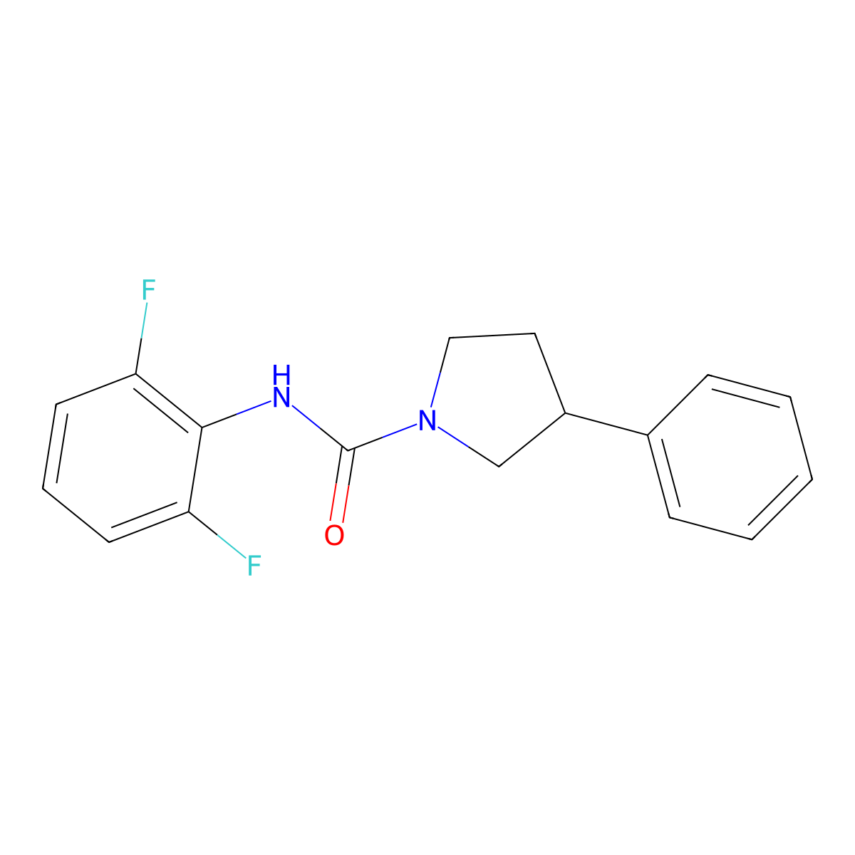 N-(2,6-difluorophenyl)-3-phenylpyrrolidine-1-carboxamide molecular structure, CAS 1211738-58-7