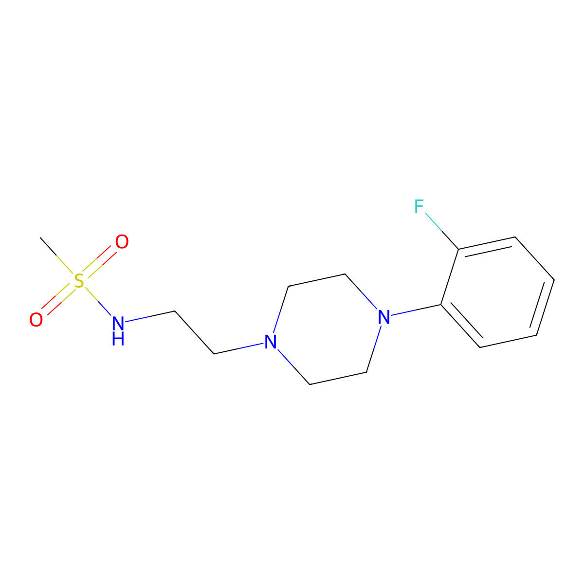 N-(2-(4-(2-fluorophenyl)piperazin-1-yl)ethyl)methanesulfonamide molecular structure, CAS 1211740-17-8