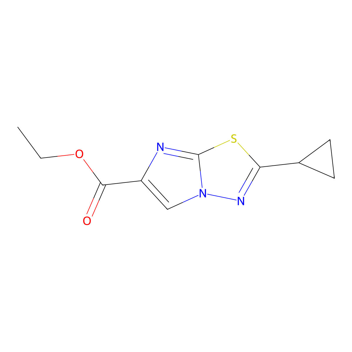 Ethyl 2-cyclopropylimidazo[2,1-b][1,3,4]thiadiazole-6-carboxylate molecular structure, CAS 1211742-78-7