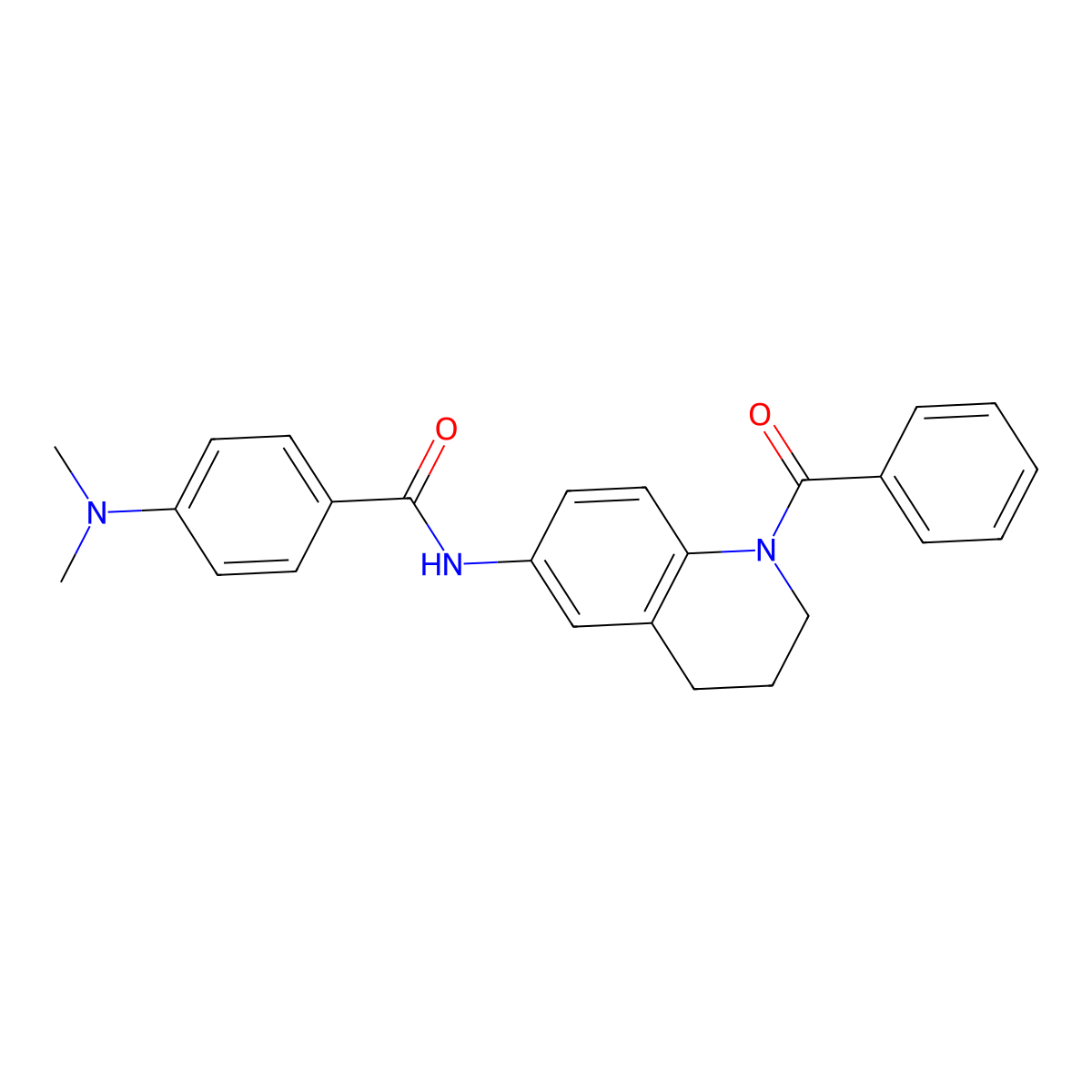 N-(1-benzoyl-1,2,3,4-tetrahydroquinolin-6-yl)-4-(dimethylamino)benzamide molecular structure, CAS 1211743-97-3