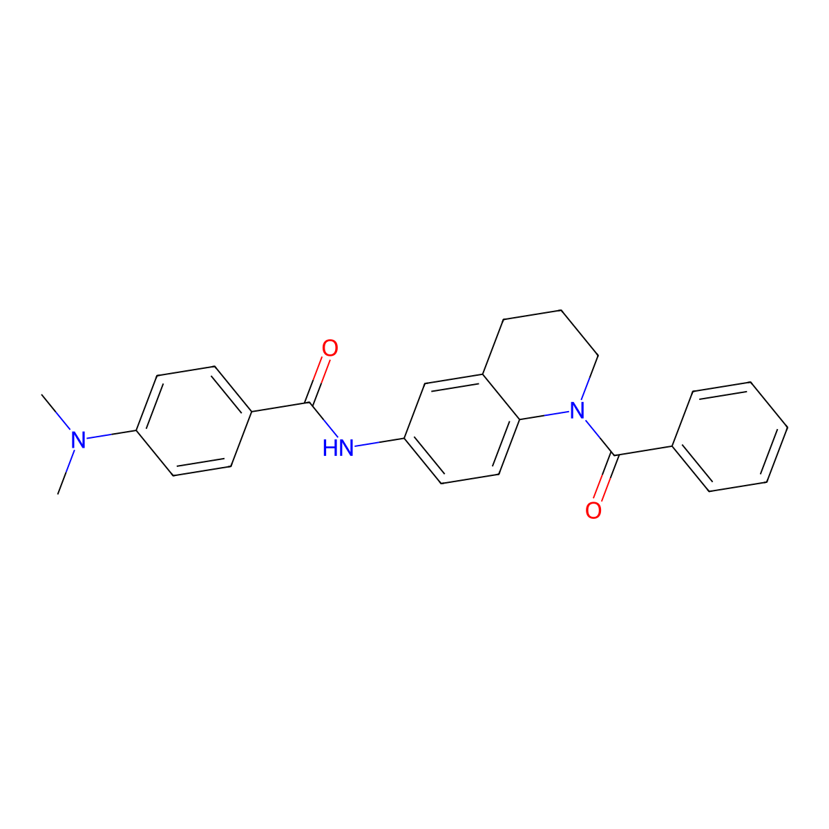 N-(1-benzoyl-1,2,3,4-tetrahydroquinolin-6-yl)-4-(dimethylamino)benzamide molecular structure, CAS 1211743-97-3