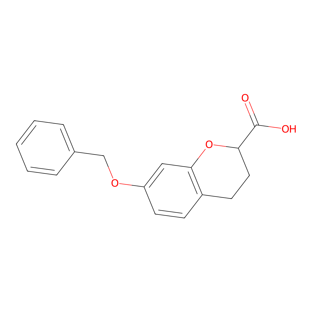 2H-1-Benzopyran-2-carboxylic acid, 3,4-dihydro-7-(phenylmethoxy)- molecular structure, CAS 121175-61-9