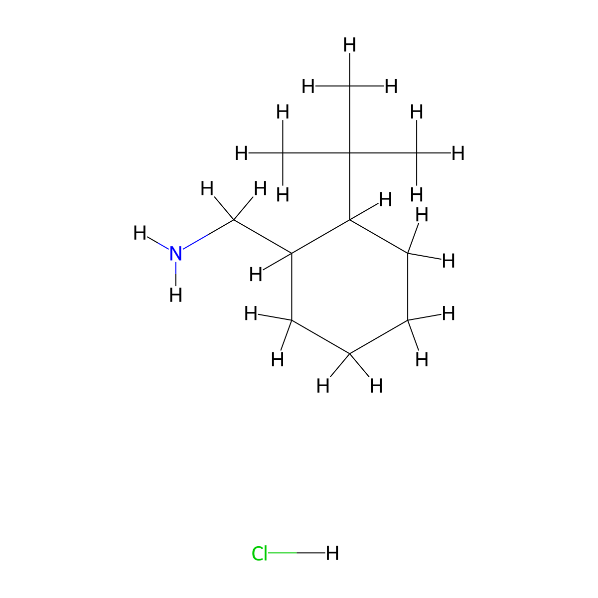 (2-Tert-butylcyclohexyl)methanamine hydrochloride molecular structure, CAS 1211752-12-3