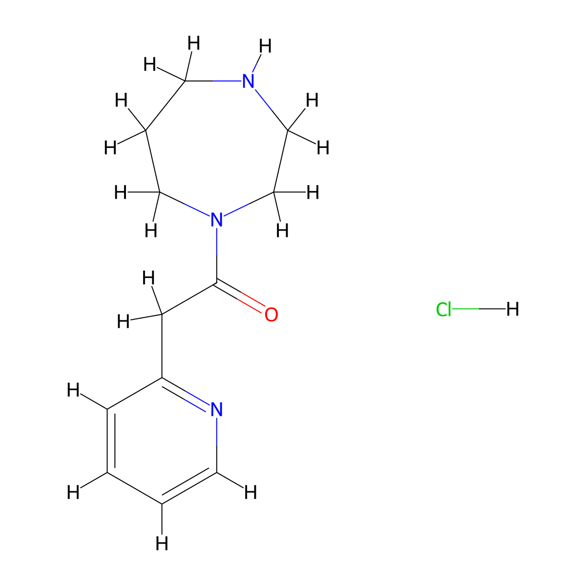 1-(1,4-Diazepan-1-yl)-2-(pyridin-2-yl)ethan-1-one hydrochloride molecular structure, CAS 1211755-83-7