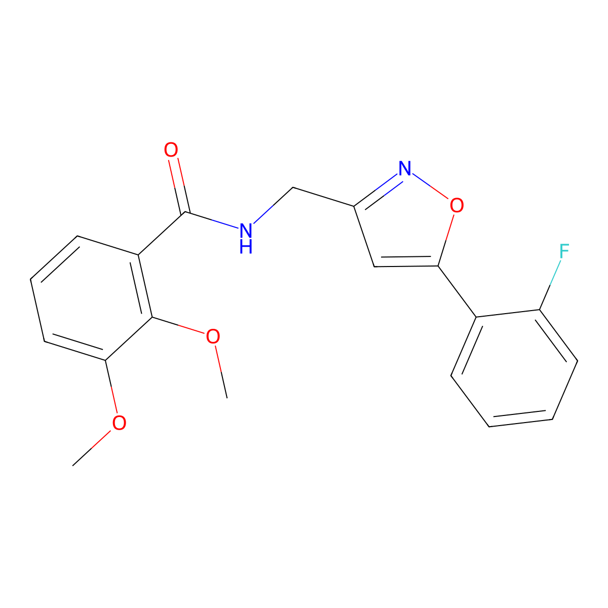 N-((5-(2-fluorophenyl)isoxazol-3-yl)methyl)-2,3-dimethoxybenzamide molecular structure, CAS 1211757-36-6