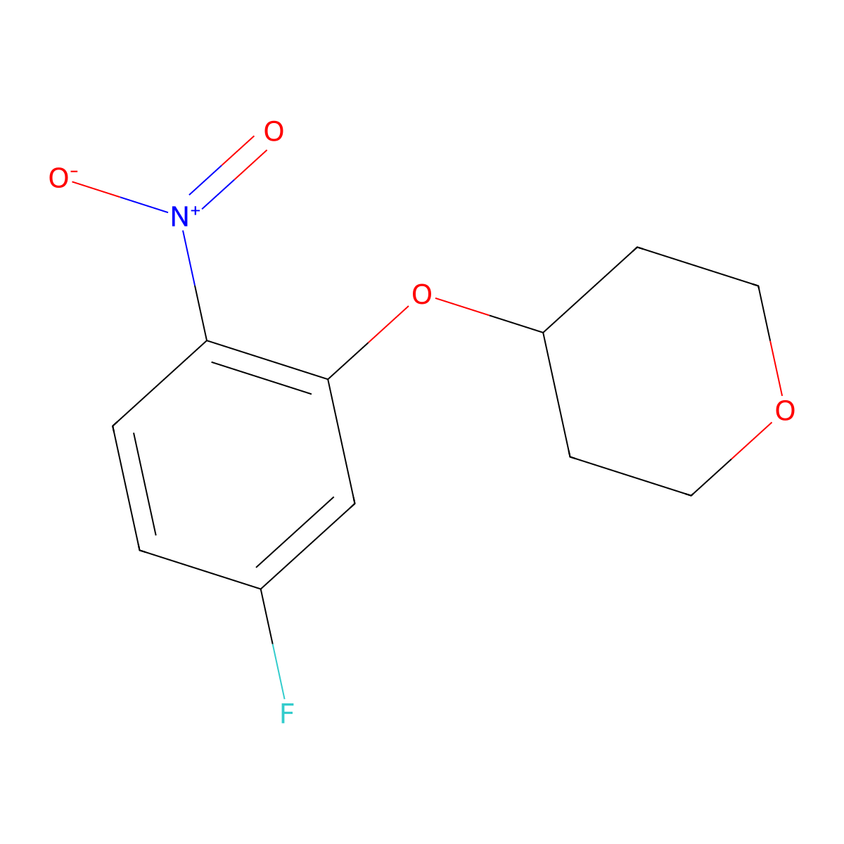 4-(5-fluoro-2-nitrophenoxy)tetrahydro-2H-pyran molecular structure, CAS 1211758-64-3