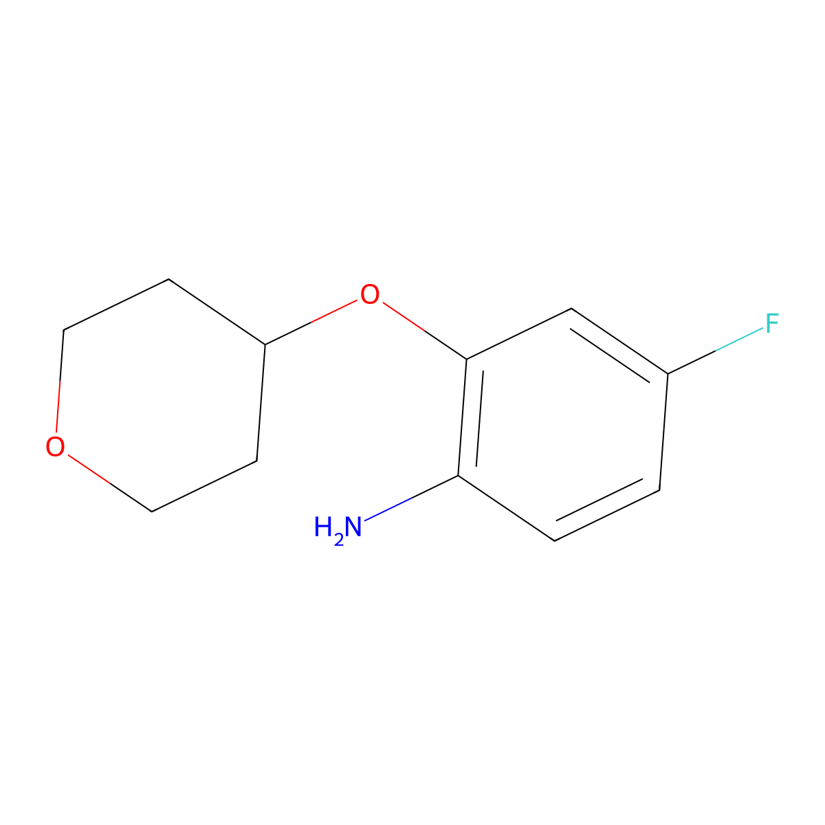 4-Fluoro-2-(oxan-4-yloxy)aniline molecular structure, CAS 1211758-65-4