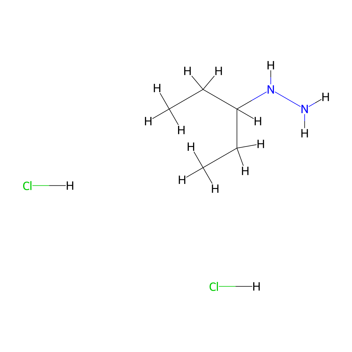 Pentan-3-ylhydrazine dihydrochloride molecular structure, CAS 1211764-55-4