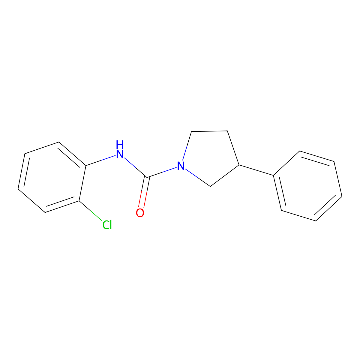 N-(2-chlorophenyl)-3-phenylpyrrolidine-1-carboxamide molecular structure, CAS 1211766-68-5