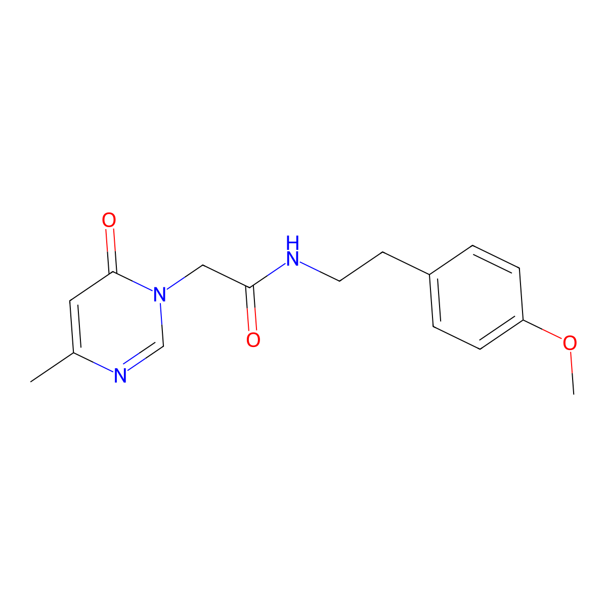 N-(4-methoxyphenethyl)-2-(4-methyl-6-oxopyrimidin-1(6H)-yl)acetamide molecular structure, CAS 1211769-16-2