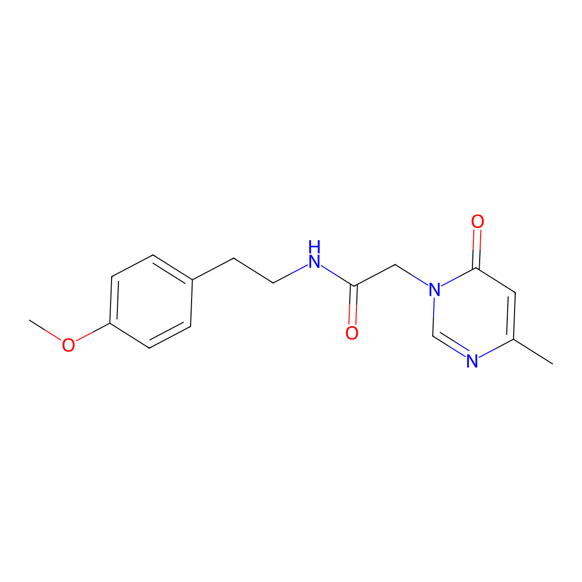 N-(4-methoxyphenethyl)-2-(4-methyl-6-oxopyrimidin-1(6H)-yl)acetamide molecular structure, CAS 1211769-16-2