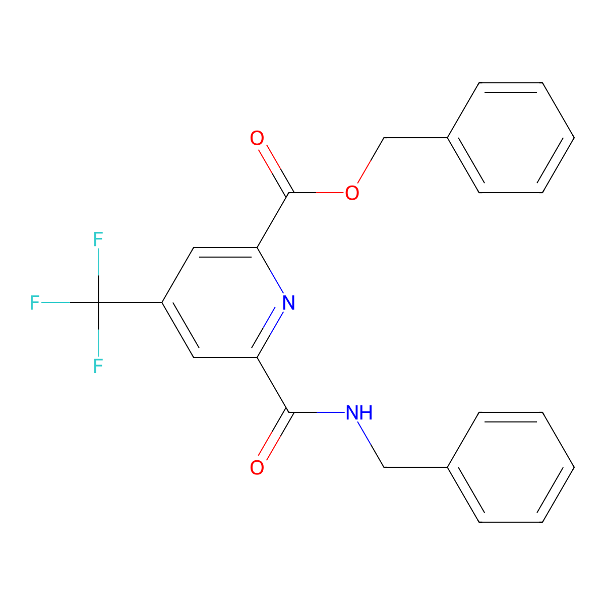 Benzyl 6-[(benzylamino)carbonyl]-4-(trifluoromethyl)-2-pyridinecarboxylate molecular structure, CAS 1211775-60-8