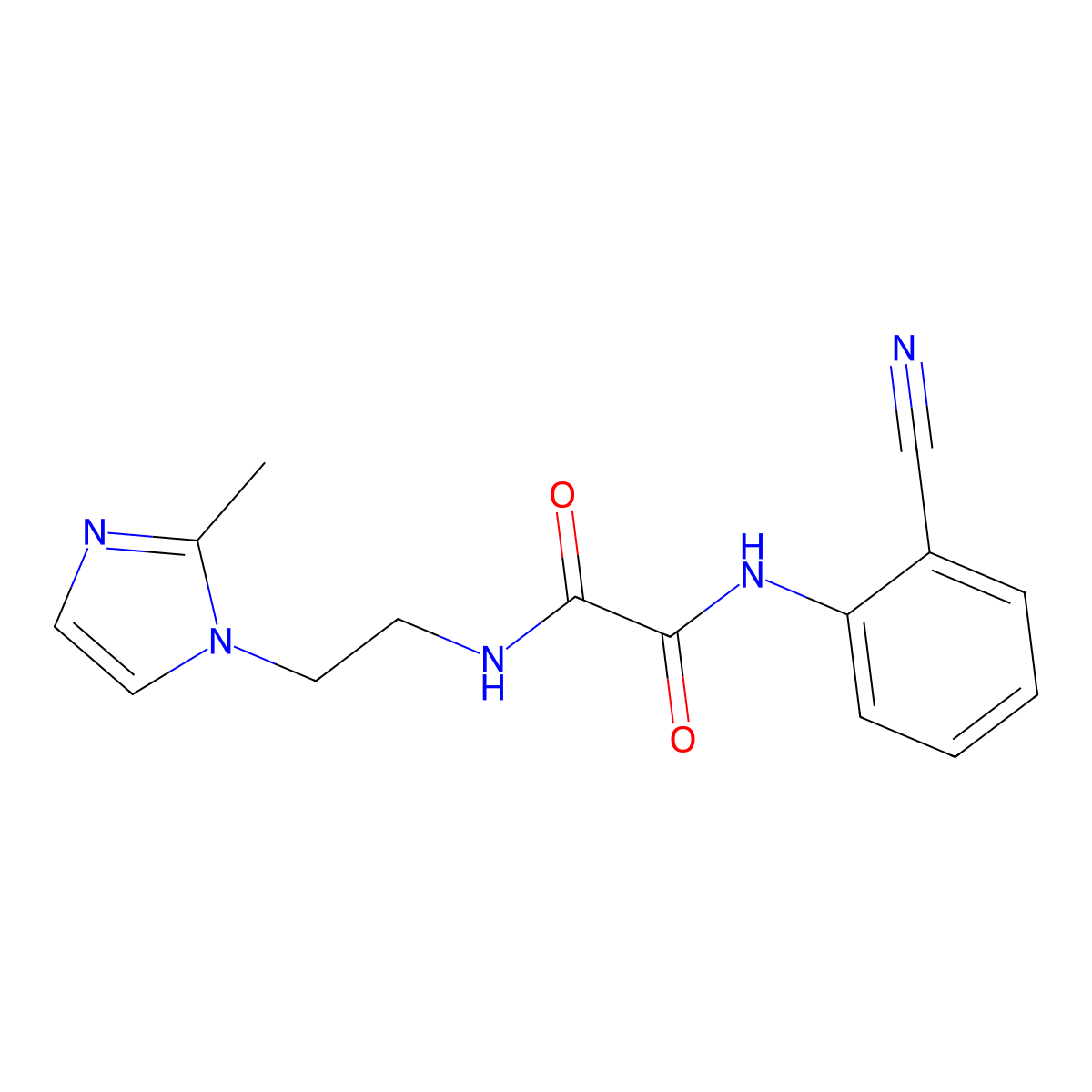 N1-(2-cyanophenyl)-N2-(2-(2-methyl-1H-imidazol-1-yl)ethyl)oxalamide molecular structure, CAS 1211783-78-6