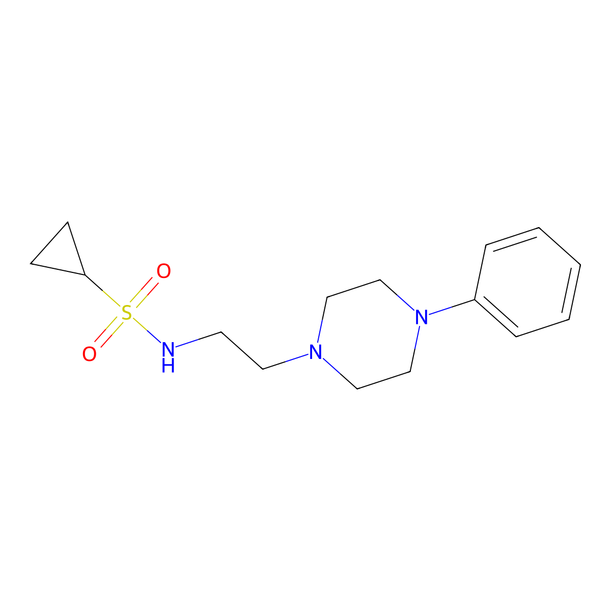 N-[2-(4-phenylpiperazin-1-yl)ethyl]cyclopropanesulfonamide molecular structure, CAS 1211793-55-3