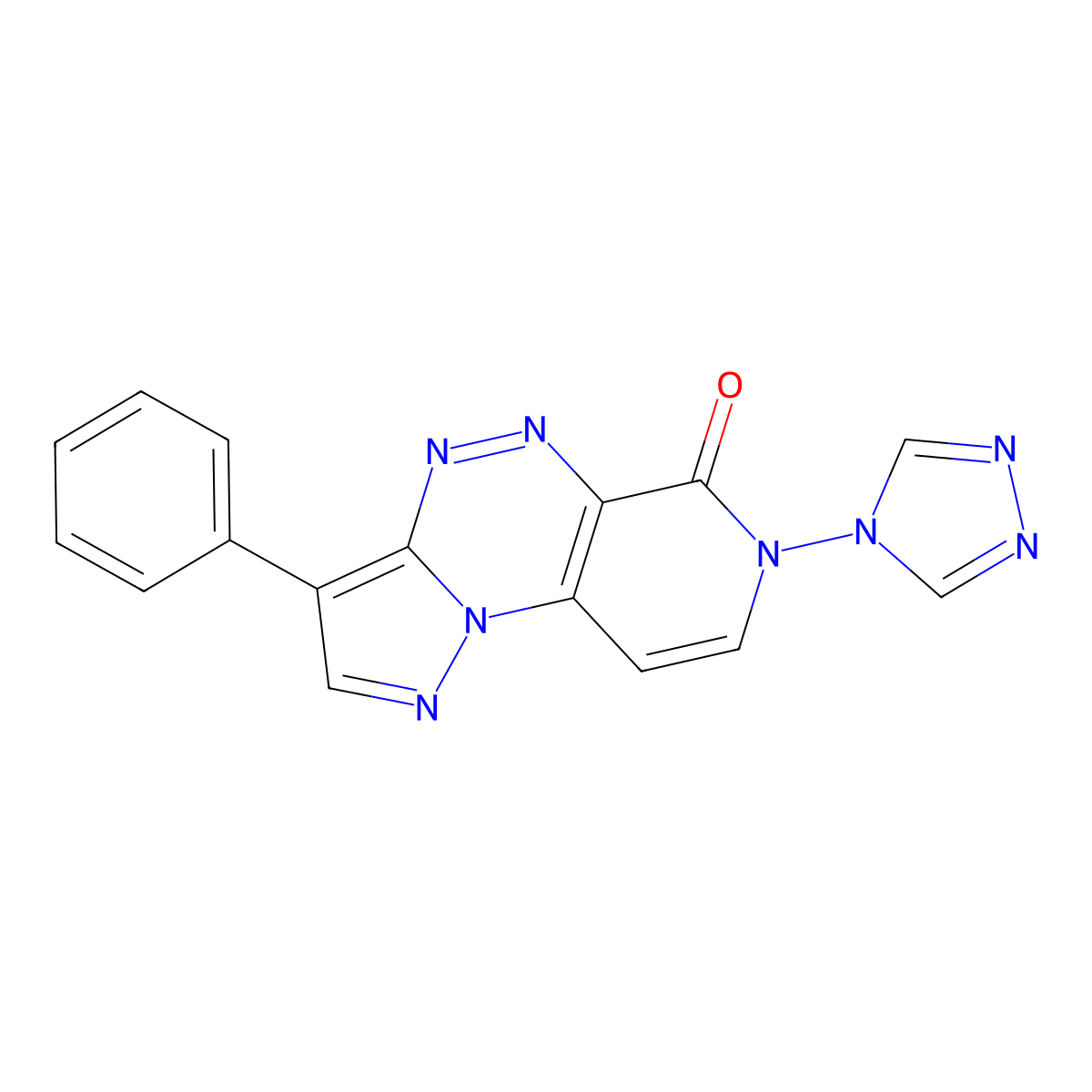 3-phenyl-7-(4H-1,2,4-triazol-4-yl)pyrazolo[5,1-c]pyrido[4,3-e][1,2,4]triazin-6(7H)-one molecular structure, CAS 1211796-93-8