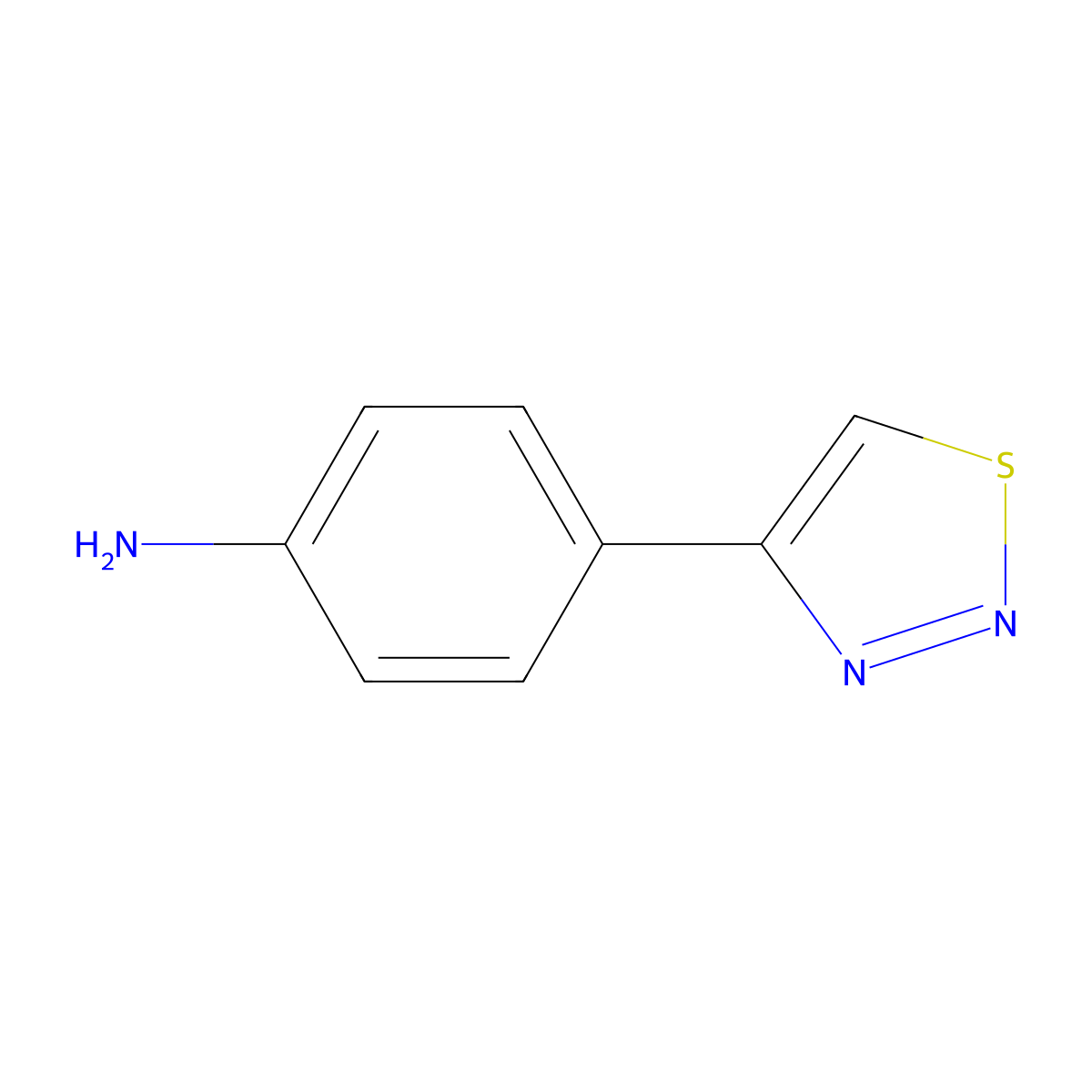 4-(1,2,3-Thiadiazol-4-yl)aniline molecular structure, CAS 121180-51-6