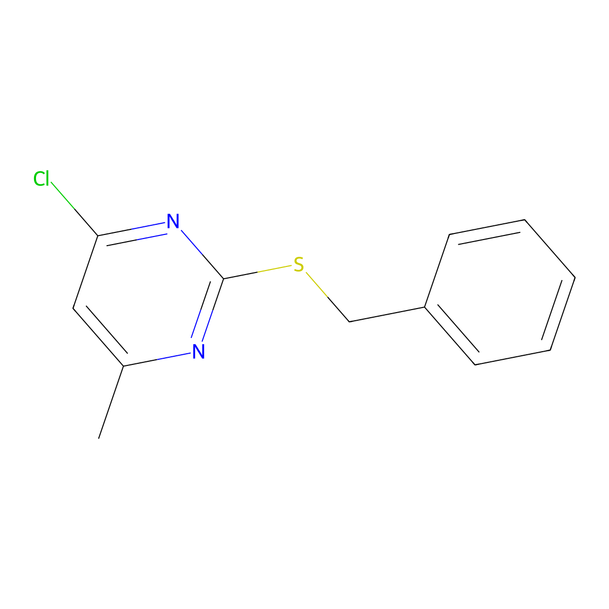 4-Chloro-6-methyl-2-((phenylmethyl)thio)pyrimidine molecular structure, CAS 121180-58-3