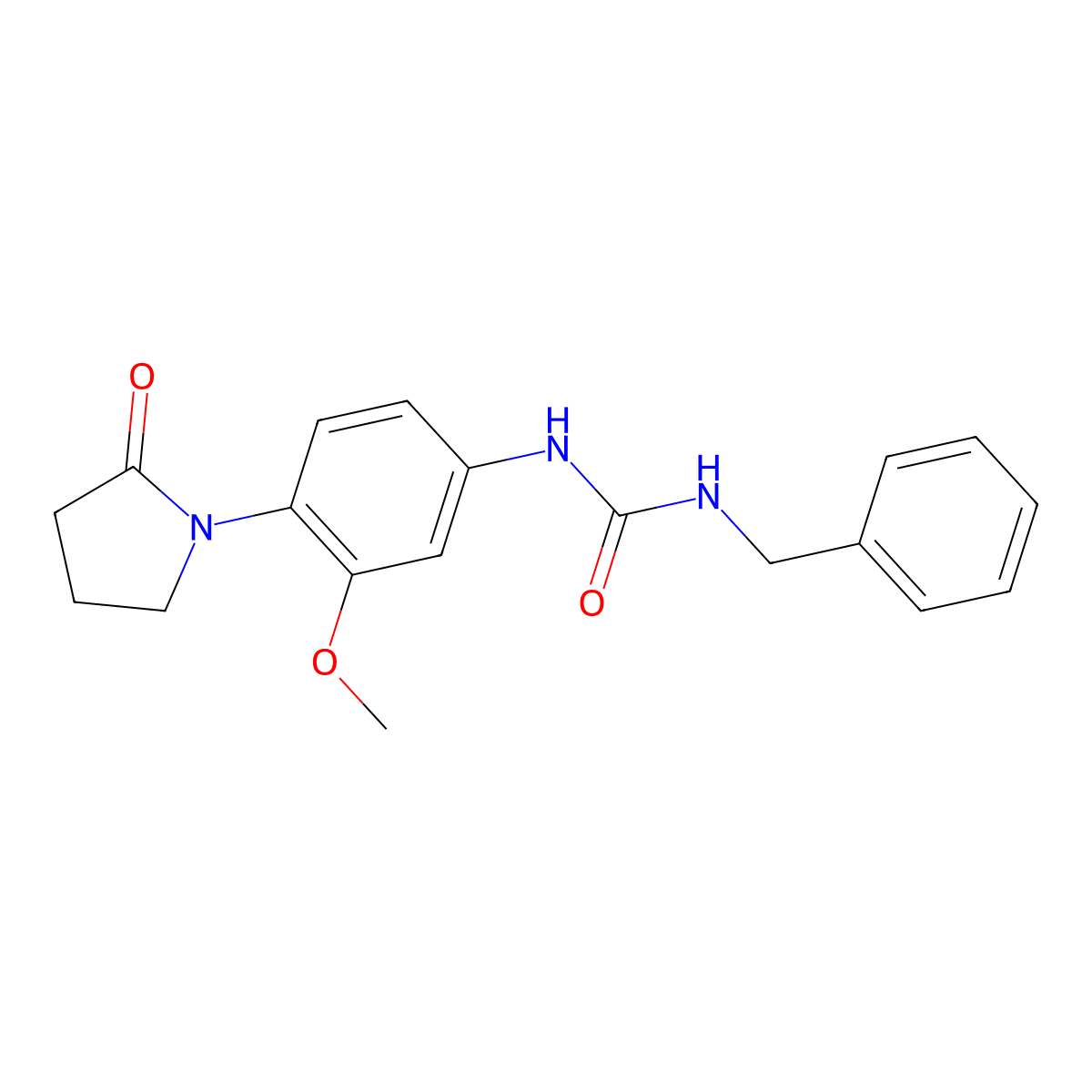 1-Benzyl-3-[3-methoxy-4-(2-oxopyrrolidin-1-yl)phenyl]urea molecular structure, CAS 1211801-96-5