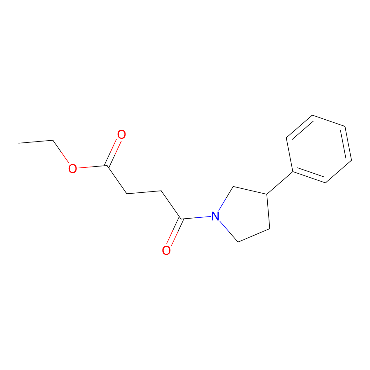 Ethyl 4-oxo-4-(3-phenylpyrrolidin-1-yl)butanoate molecular structure, CAS 1211802-33-3