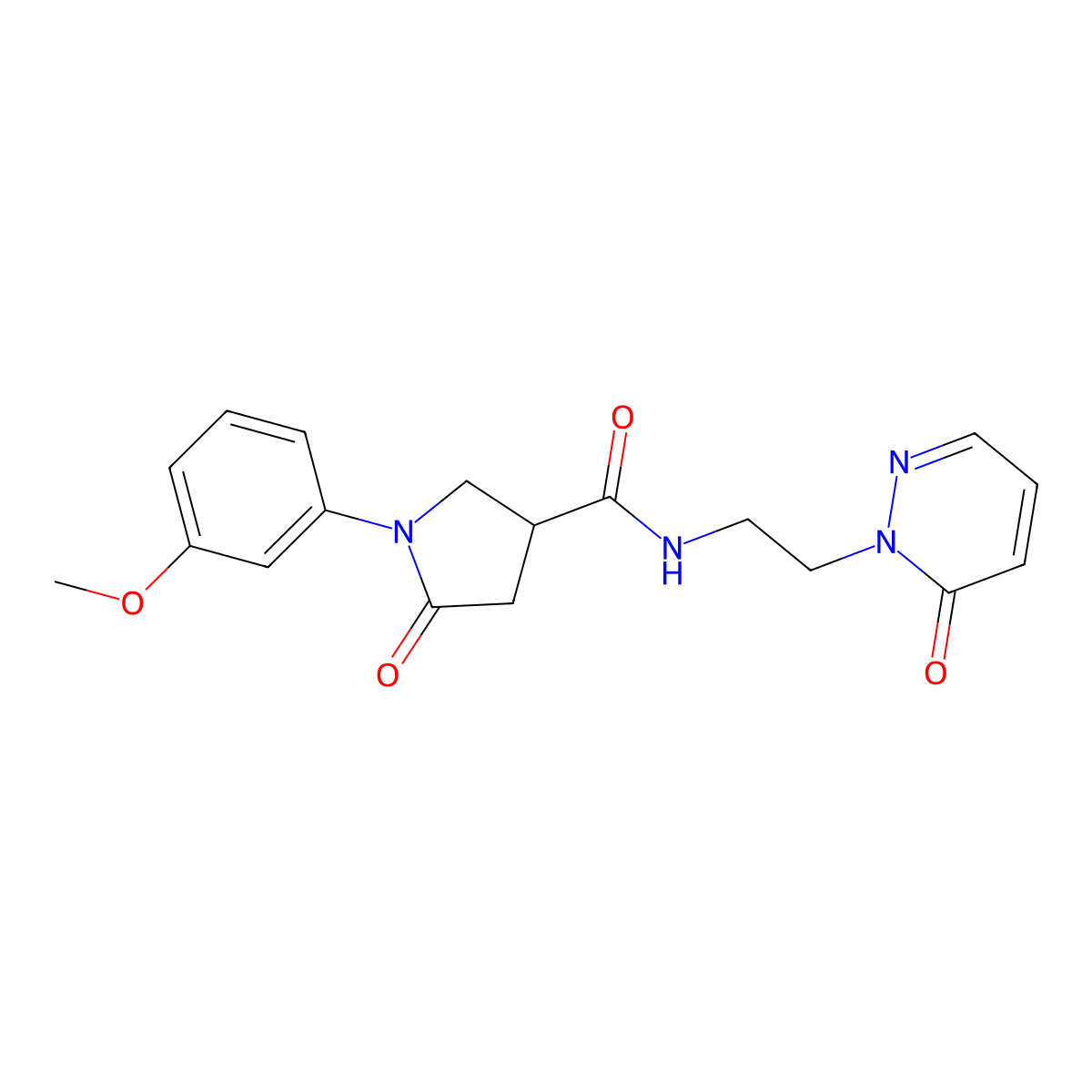 1-(3-methoxyphenyl)-5-oxo-N-(2-(6-oxopyridazin-1(6H)-yl)ethyl)pyrrolidine-3-carboxamide molecular structure, CAS 1211803-36-9