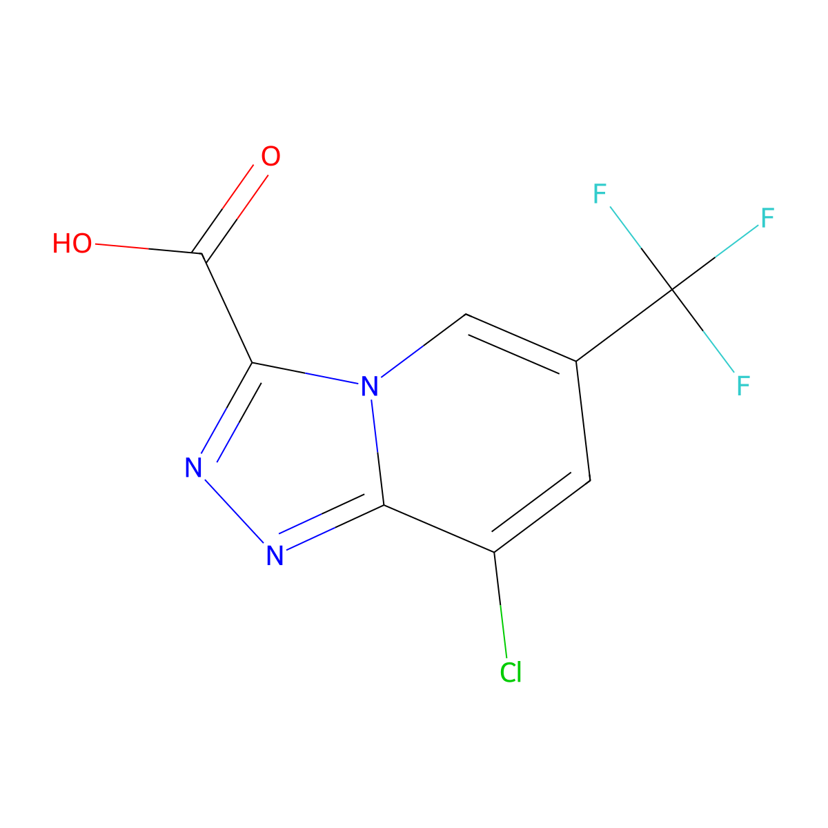 8-Chloro-6-(trifluoromethyl)-[1,2,4]triazolo[4,3-a]pyridine-3-carboxylic acid molecular structure, CAS 1211803-76-7