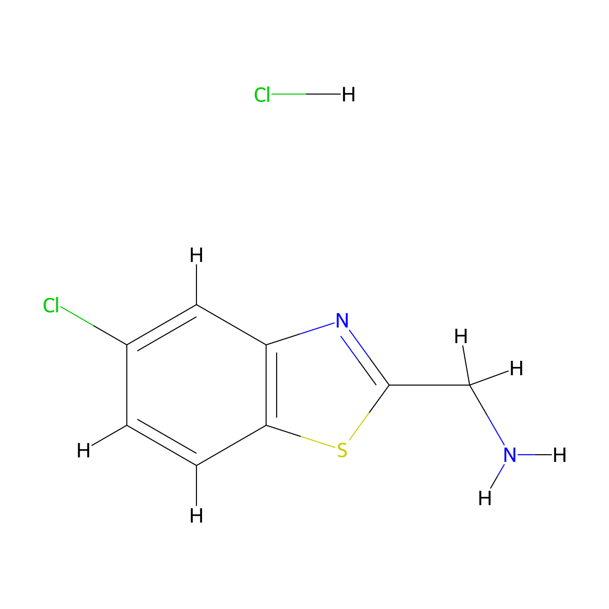 (5-Chloro-1,3-benzothiazol-2-yl)methanamine hydrochloride molecular structure, CAS 1211815-23-4