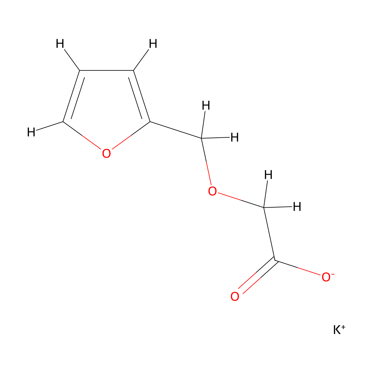Potassium 2-(furan-2-ylmethoxy)acetate molecular structure, CAS 1211818-24-4