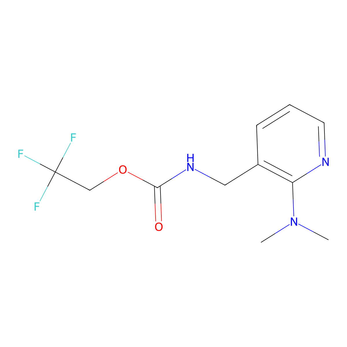 2,2,2-trifluoroethyl N-{[2-(dimethylamino)pyridin-3-yl]methyl}carbamate molecular structure, CAS 1211818-45-9