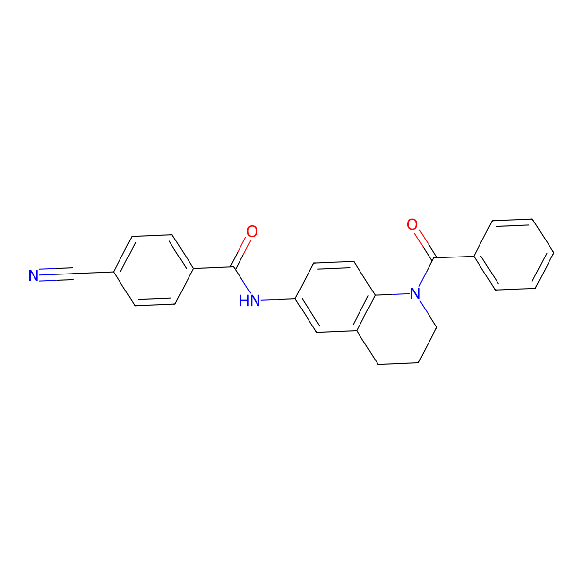 N-(1-benzoyl-1,2,3,4-tetrahydroquinolin-6-yl)-4-cyanobenzamide molecular structure, CAS 1211822-01-3