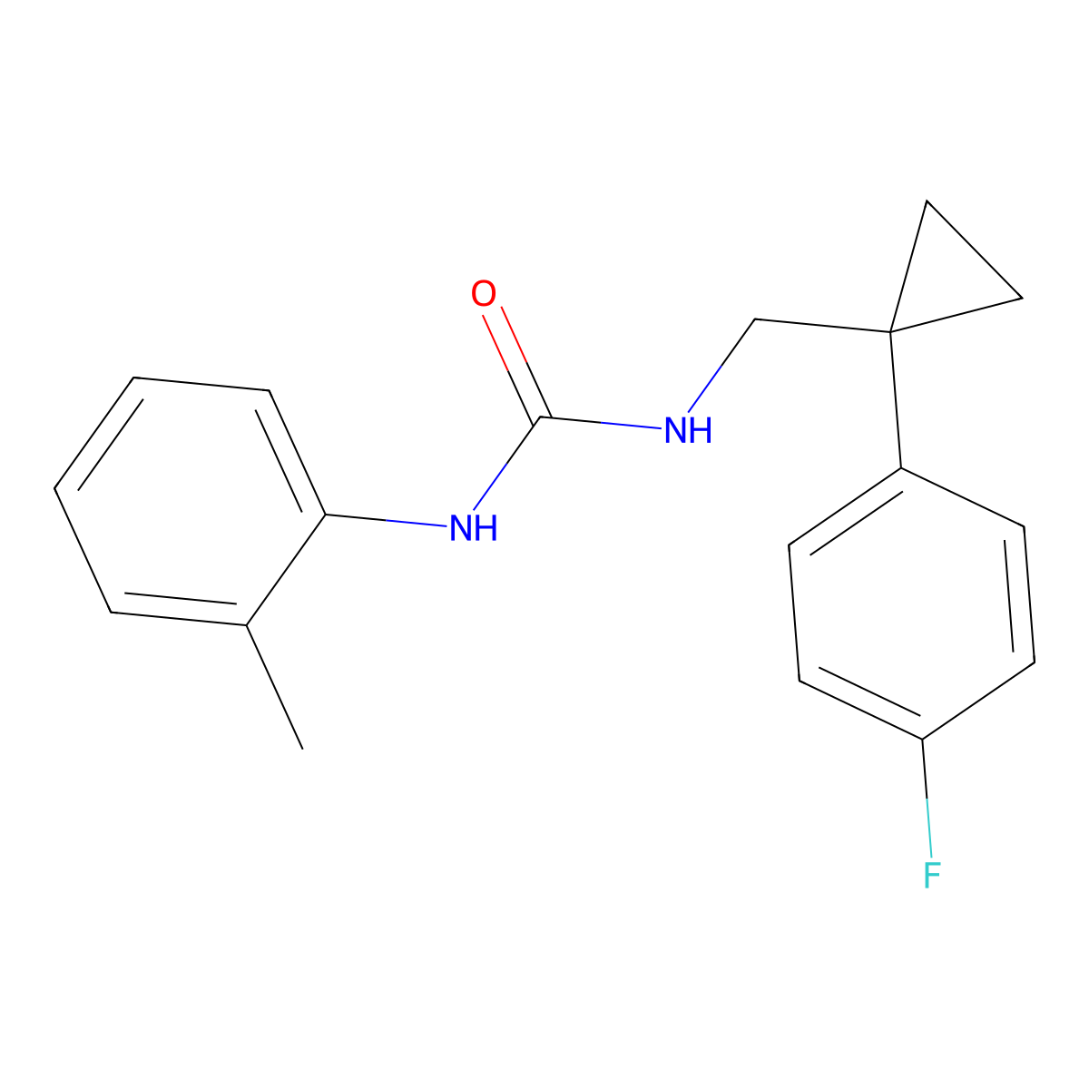1-((1-(4-Fluorophenyl)cyclopropyl)methyl)-3-(o-tolyl)urea molecular structure, CAS 1211823-86-7