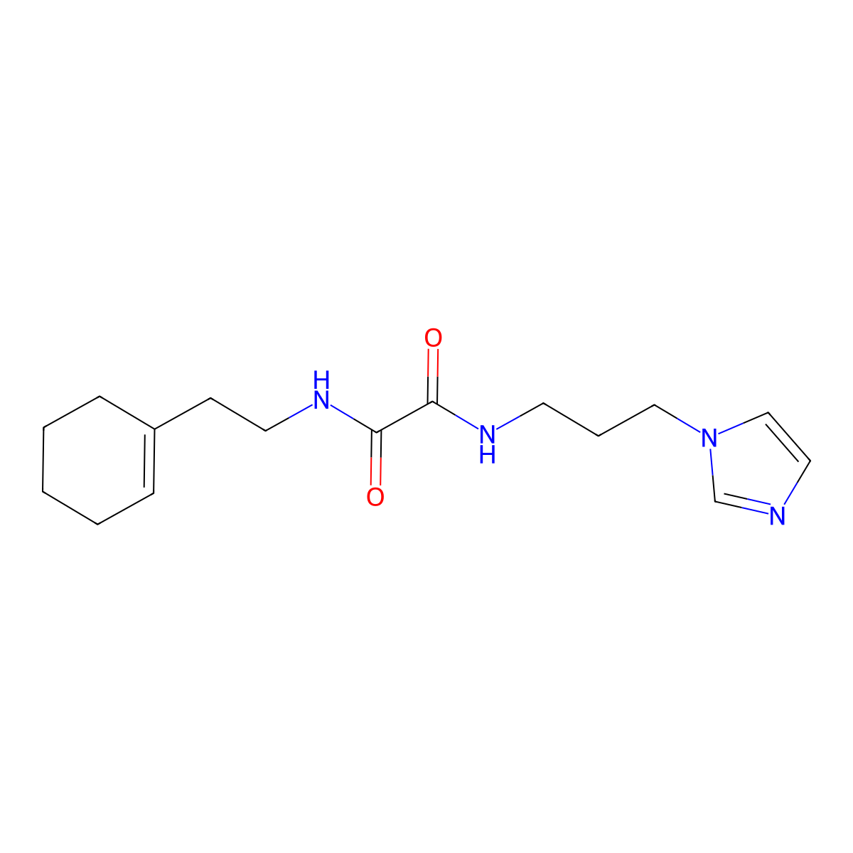 N1-(3-(1H-imidazol-1-yl)propyl)-N2-(2-(cyclohex-1-en-1-yl)ethyl)oxalamide molecular structure, CAS 1211827-34-7