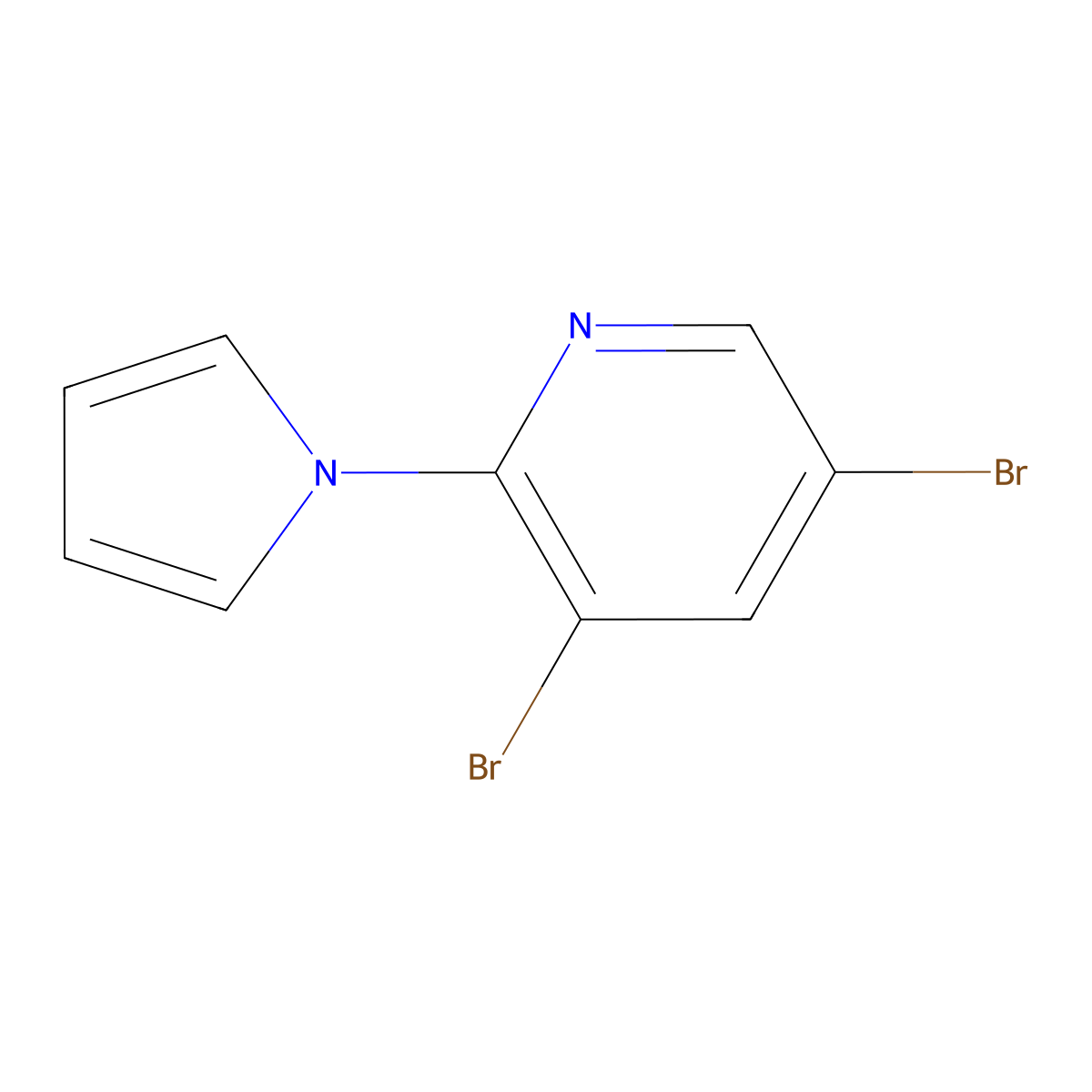 3,5-dibromo-2-(1H-pyrrol-1-yl)pyridine molecular structure, CAS 1211834-37-5