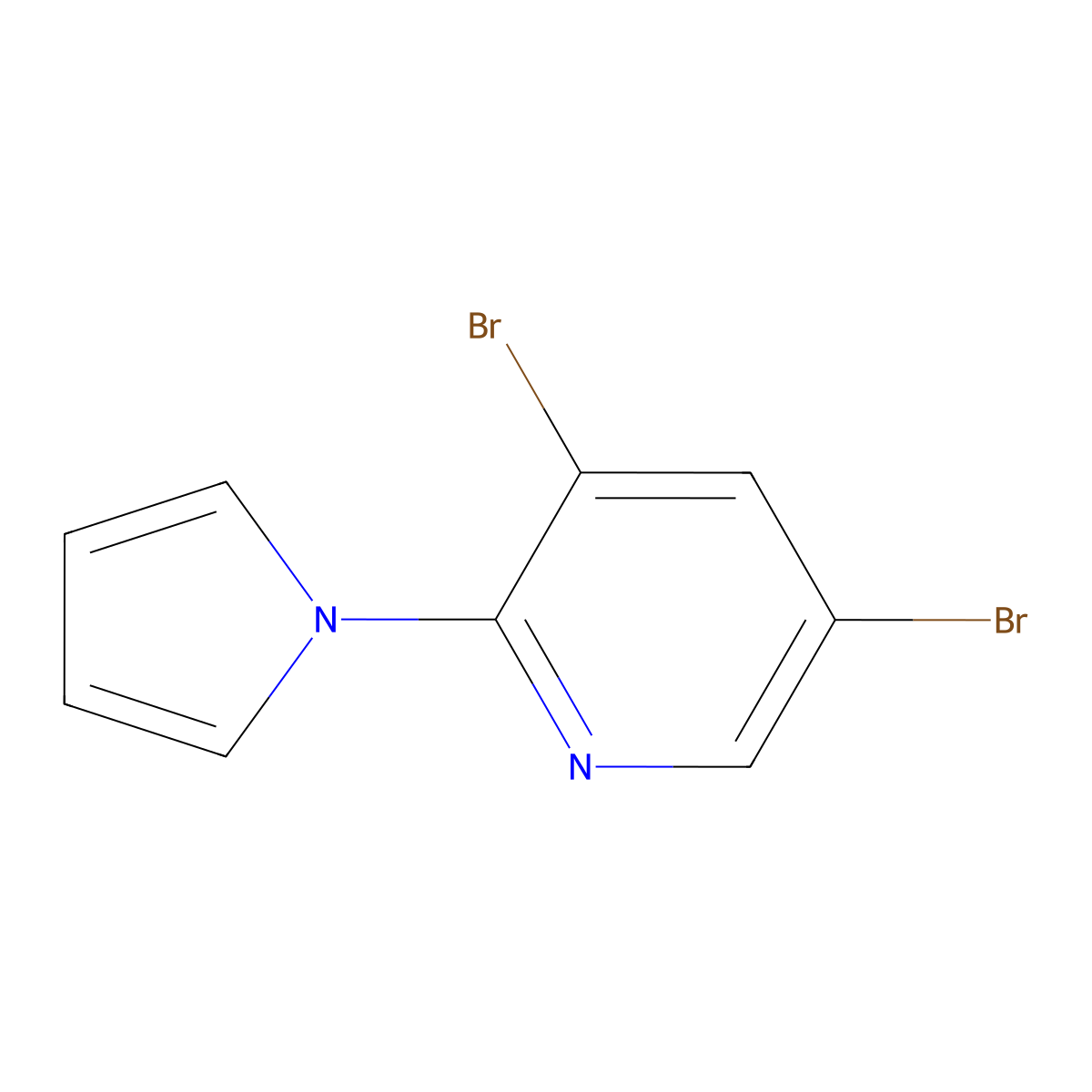 3,5-dibromo-2-(1H-pyrrol-1-yl)pyridine molecular structure, CAS 1211834-37-5