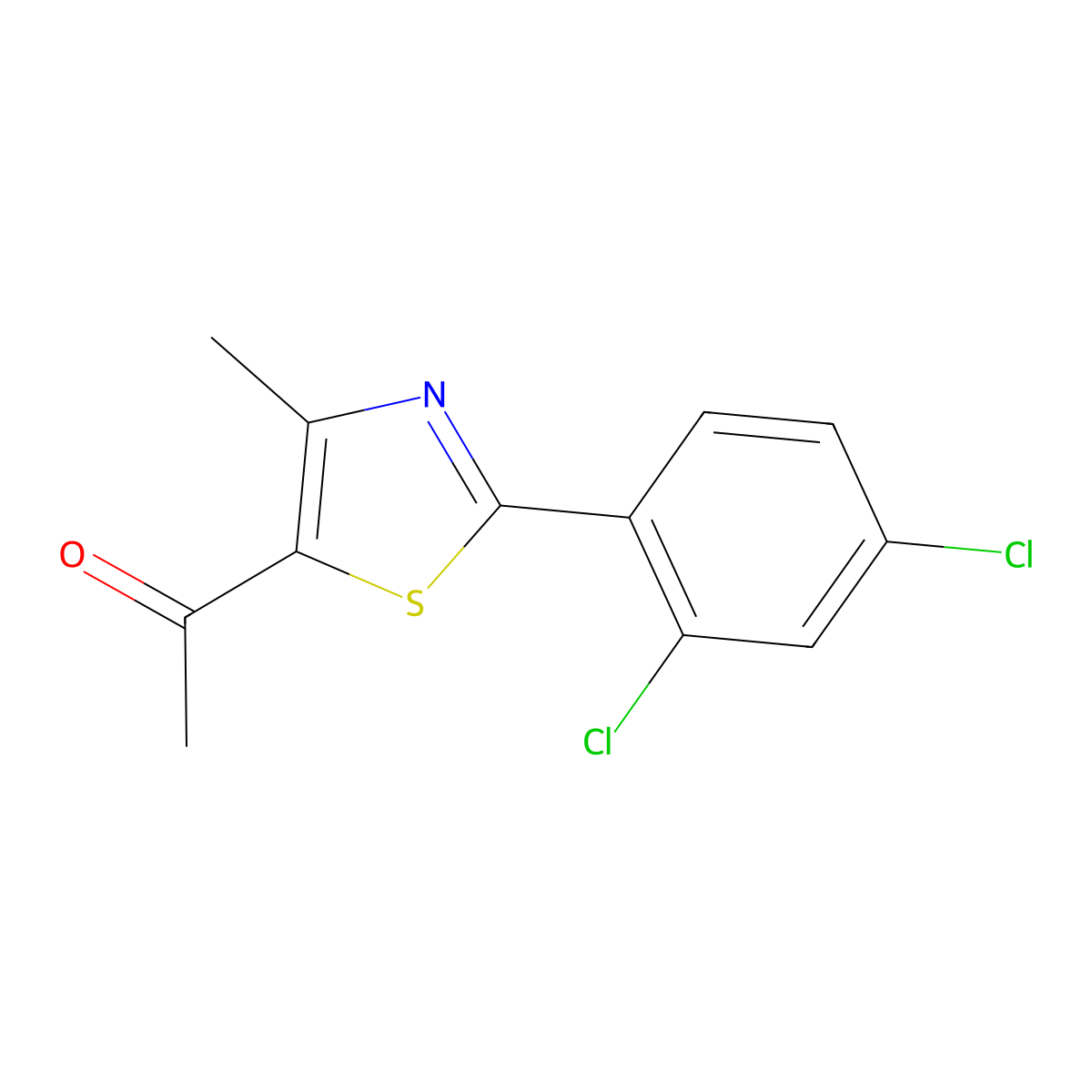 1-[2-(2,4-Dichlorophenyl)-4-methyl-1,3-thiazol-5-yl]-1-ethanone molecular structure, CAS 1211847-16-3