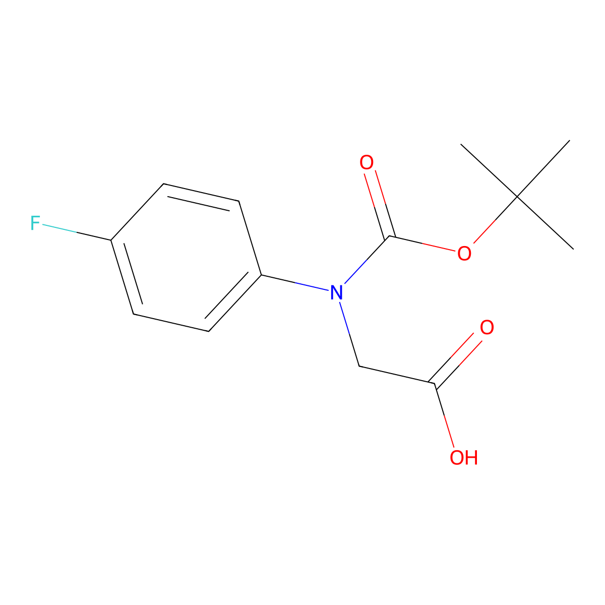 2-{[(Tert-butoxy)carbonyl](4-fluorophenyl)amino}acetic acid molecular structure, CAS 1211851-40-9
