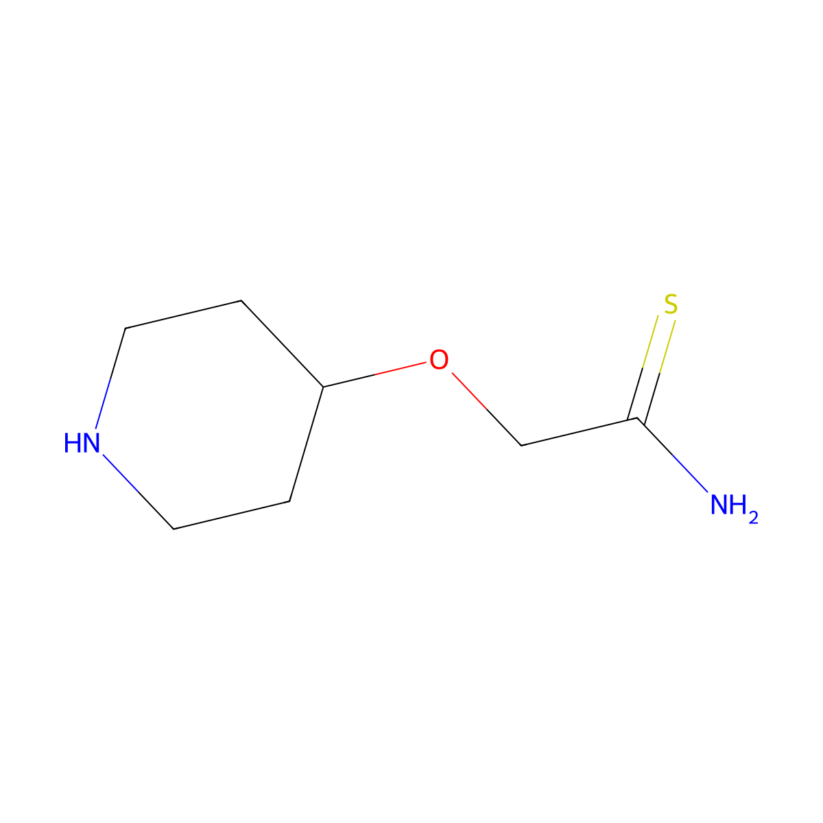 2-(Piperidin-4-yloxy)ethanethioamide molecular structure, CAS 1211851-63-6