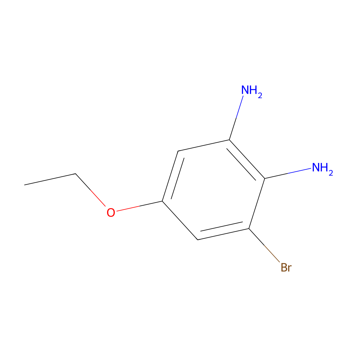 3-Bromo-5-ethoxybenzene-1,2-diamine molecular structure, CAS 1211853-43-8
