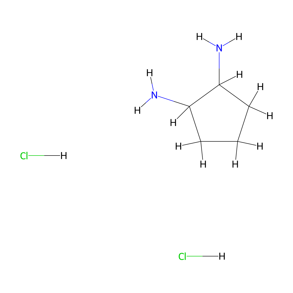 Cyclopentane-1,2-diamine dihydrochloride molecular structure, CAS 121187-63-1