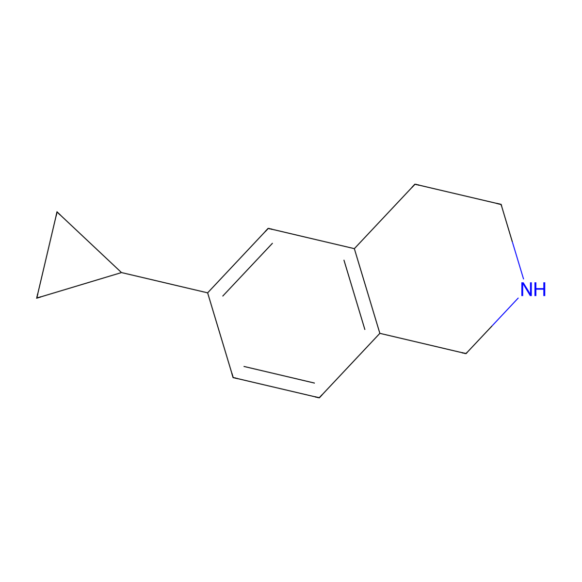 6-Cyclopropyl-1,2,3,4-tetrahydro-isoquinoline molecular structure, CAS 1211875-02-3