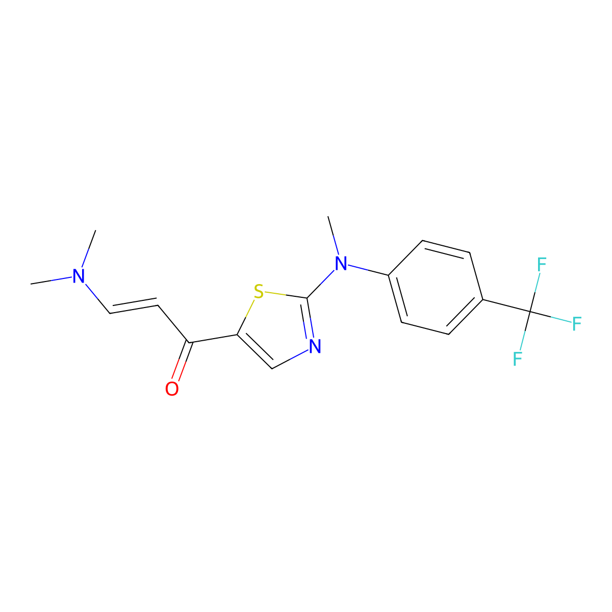(E)-3-(dimethylamino)-1-{2-[methyl-4-(trifluoromethyl)anilino]-1,3-thiazol-5-yl}-2-propen-1-one molecular structure, CAS 1211883-38-3