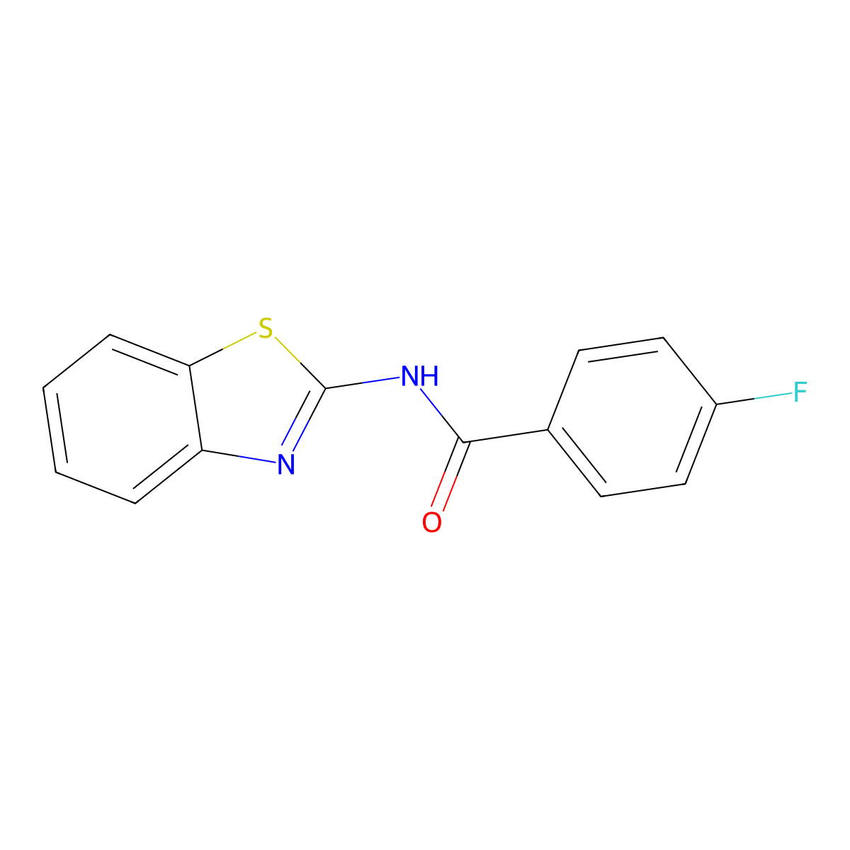 Benzamide, N-2-benzothiazolyl-4-fluoro- molecular structure, CAS 121189-71-7