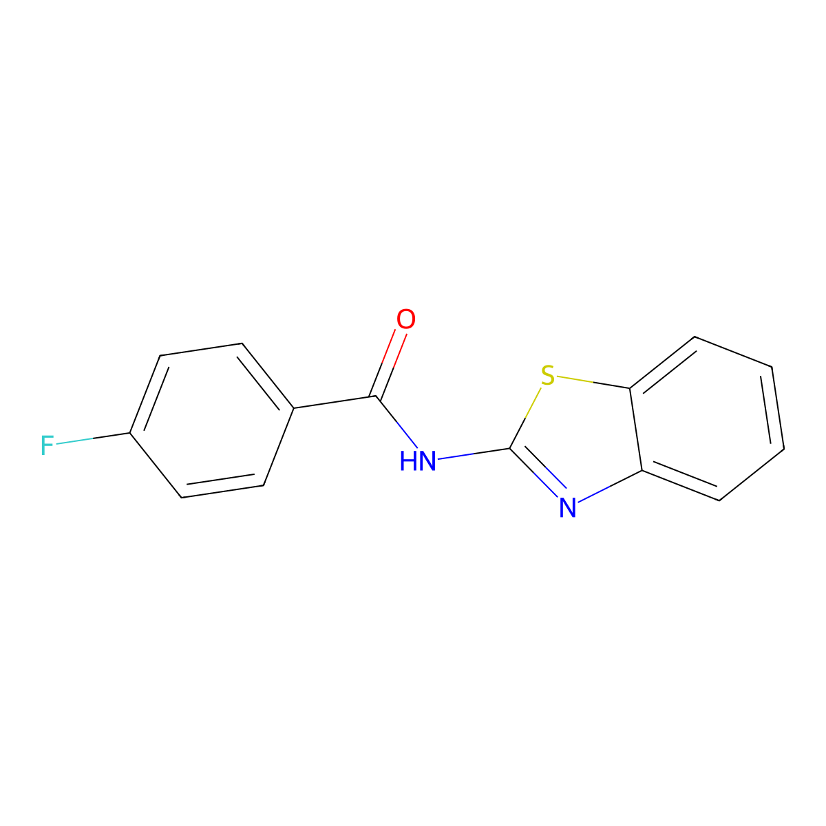 Benzamide, N-2-benzothiazolyl-4-fluoro- molecular structure, CAS 121189-71-7