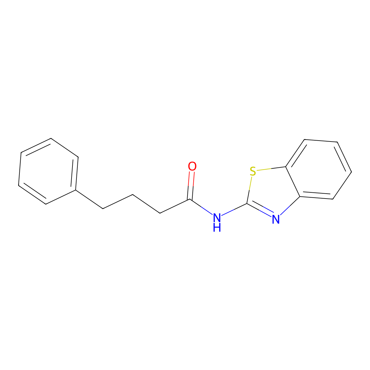 N-(1,3-Benzothiazol-2-yl)-4-phenylbutanamide molecular structure, CAS 121189-73-9