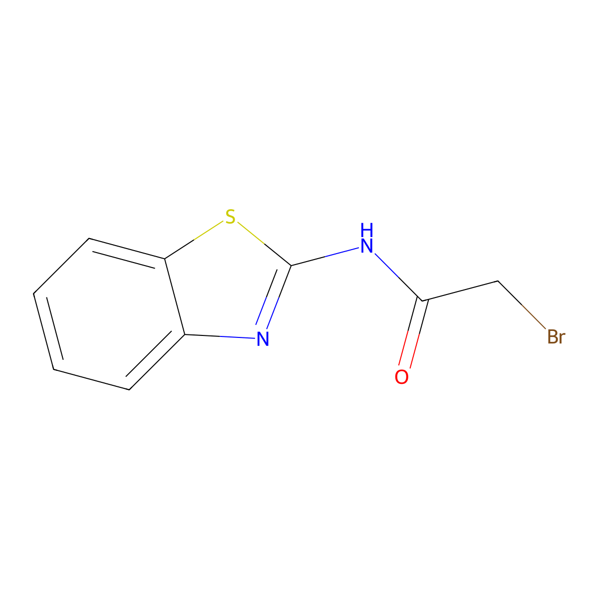 N-(1,3-benzothiazol-2-yl)-2-bromoacetamide molecular structure, CAS 121189-77-3