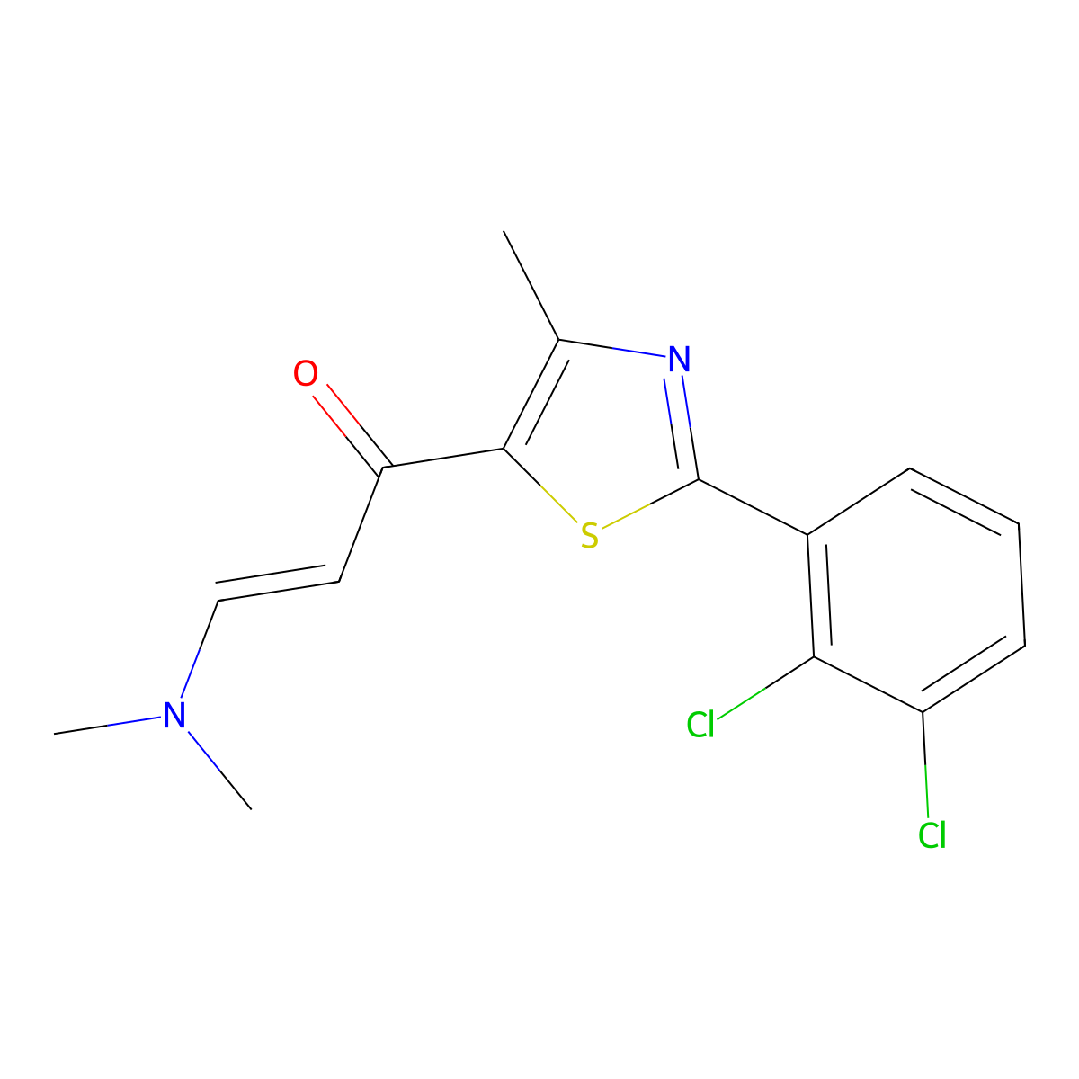 (E)-1-[2-(2,3-dichlorophenyl)-4-methyl-1,3-thiazol-5-yl]-3-(dimethylamino)-2-propen-1-one molecular structure, CAS 1211915-29-5