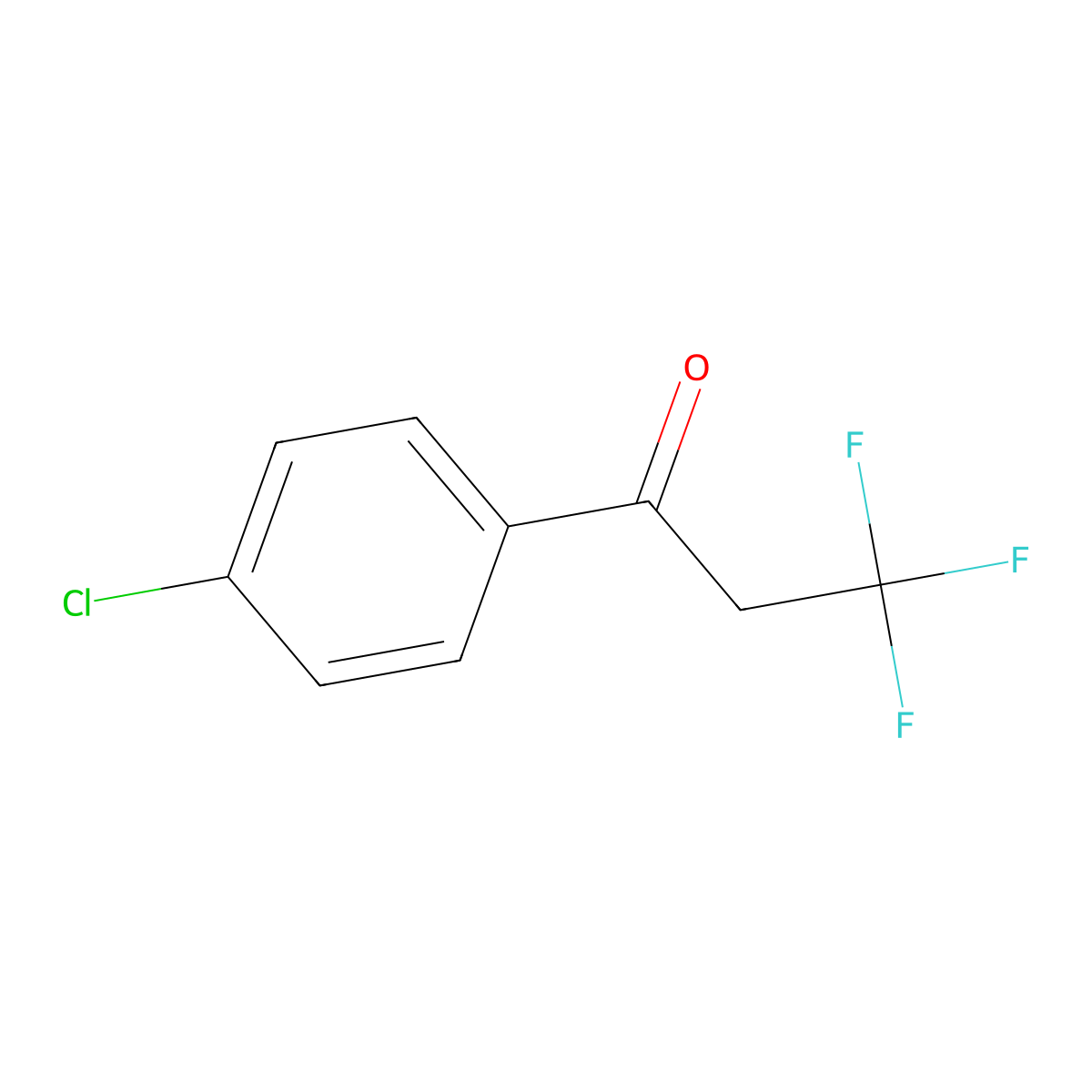 1-(4-Chlorophenyl)-3,3,3-trifluoro-1-propanone molecular structure, CAS 121194-36-3
