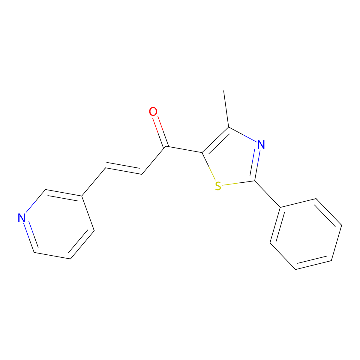 1-(4-Methyl-2-phenyl-1,3-thiazol-5-yl)-3-pyridin-3-ylprop-2-en-1-one molecular structure, CAS 1211941-77-3