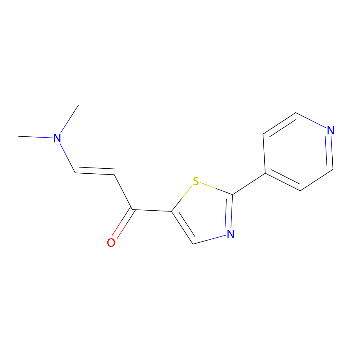 (E)-3-(dimethylamino)-1-[2-(4-pyridinyl)-1,3-thiazol-5-yl]-2-propen-1-one molecular structure, CAS 1211960-17-6